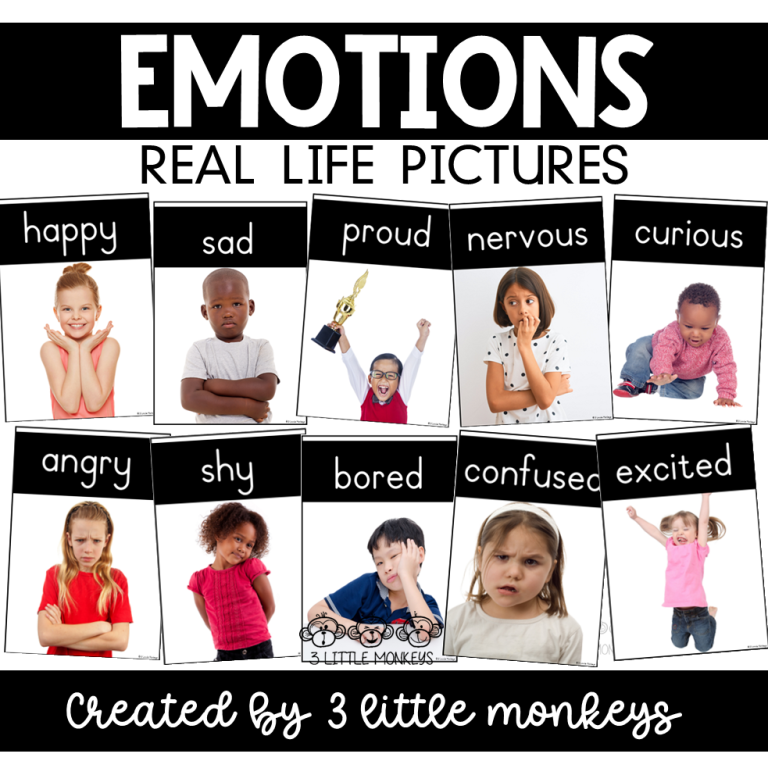 Emotions Real life PDF 3 Little Monkeys