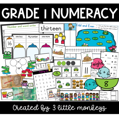 Grade 1 Numeracy Activity Box - PDF » 3 Little Monkeys