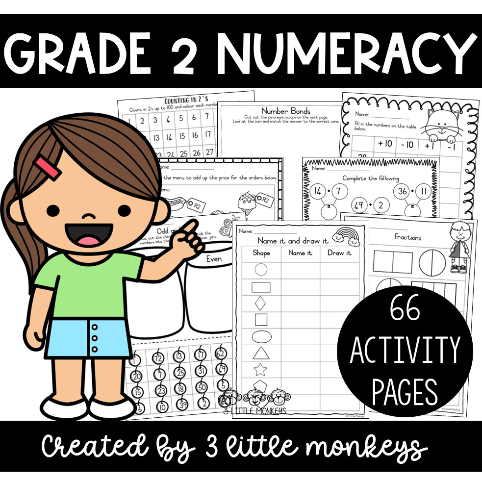 Grade 2 Numeracy Worksheets PDF 3 Little Monkeys Grade 2 Numeracy Worksheets PDF 3 Little Monkeys