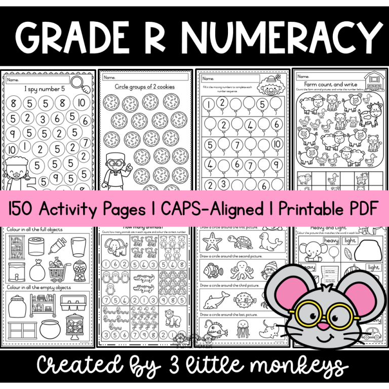 Grade Rrr Learning Numbers Grade R Numeracy Book - PDF » 3 Little Monkeys