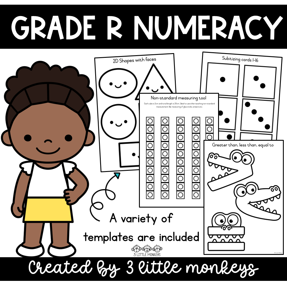 Grade R Numeracy Book - PDF » 3 Little Monkeys